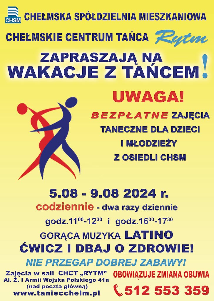 Bezpłatne wakacyjne zajęcia taneczne w Chełmie