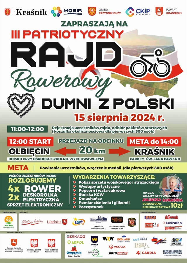 III Patriotyczny Rajd Rowerowy „Dumni z Polski” w powiecie kraśnickim